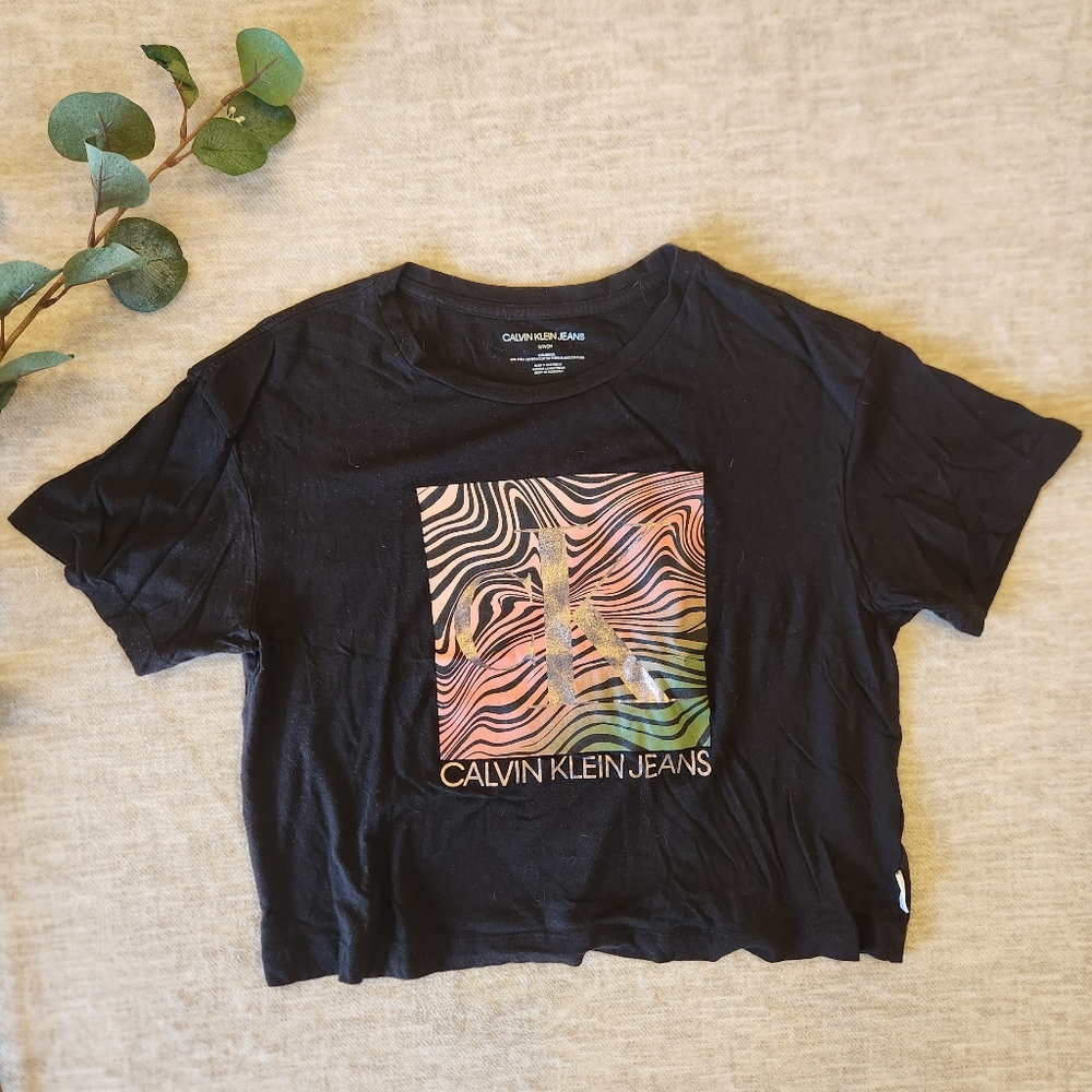 Calvin Klein Block Swirl Black T-Shirt